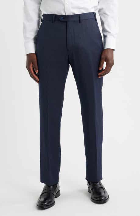Emporio Armani Flat Front Navy Wool Dress Pants