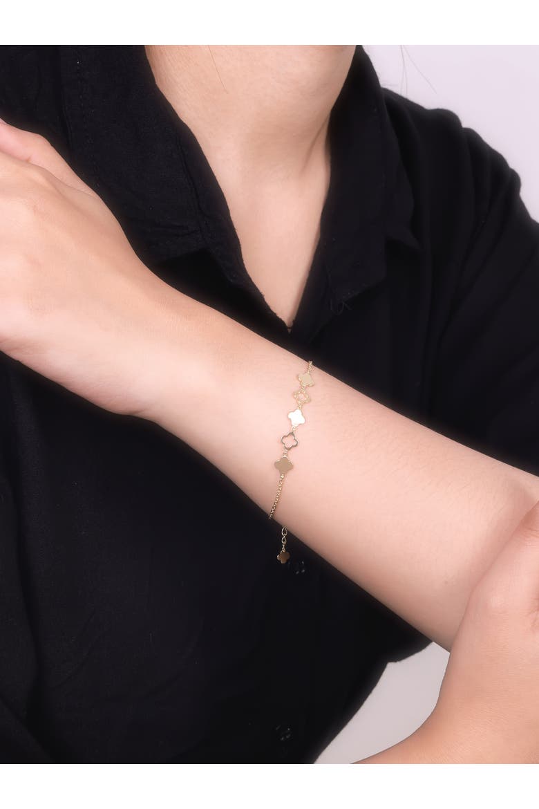 Clover Chain Bracelet in 14K Gold, Alternate, color, Yellow Gold