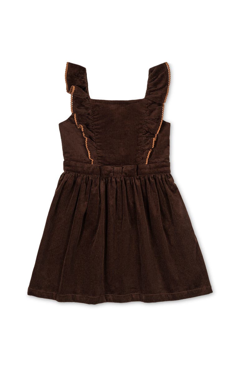 Hope & Henry Kids' Organic Corduroy Ruffle Jumper, Main, color, Chocolate