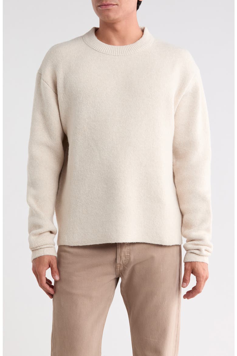 Drop Shoulder Crewneck Sweater, Main, color, OFF WHITE