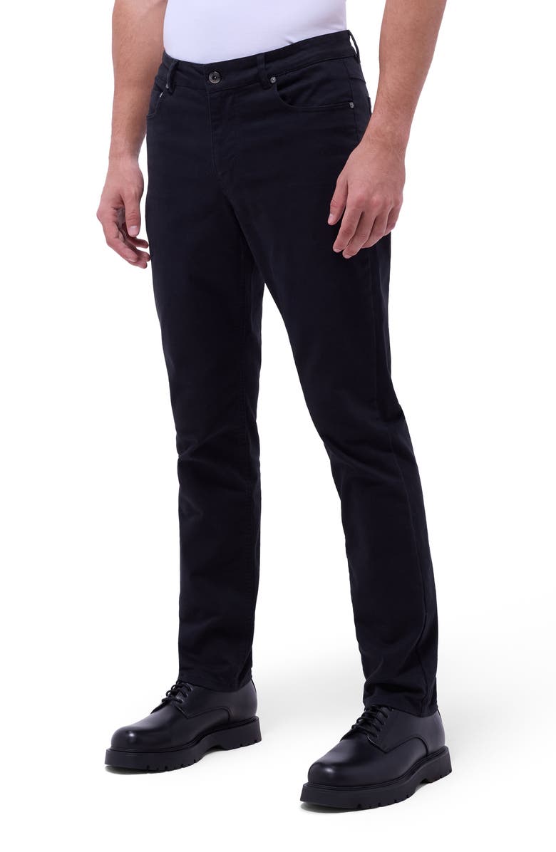 Bugatchi Preston Straight Leg Five Pocket Pants, Main, color, Black