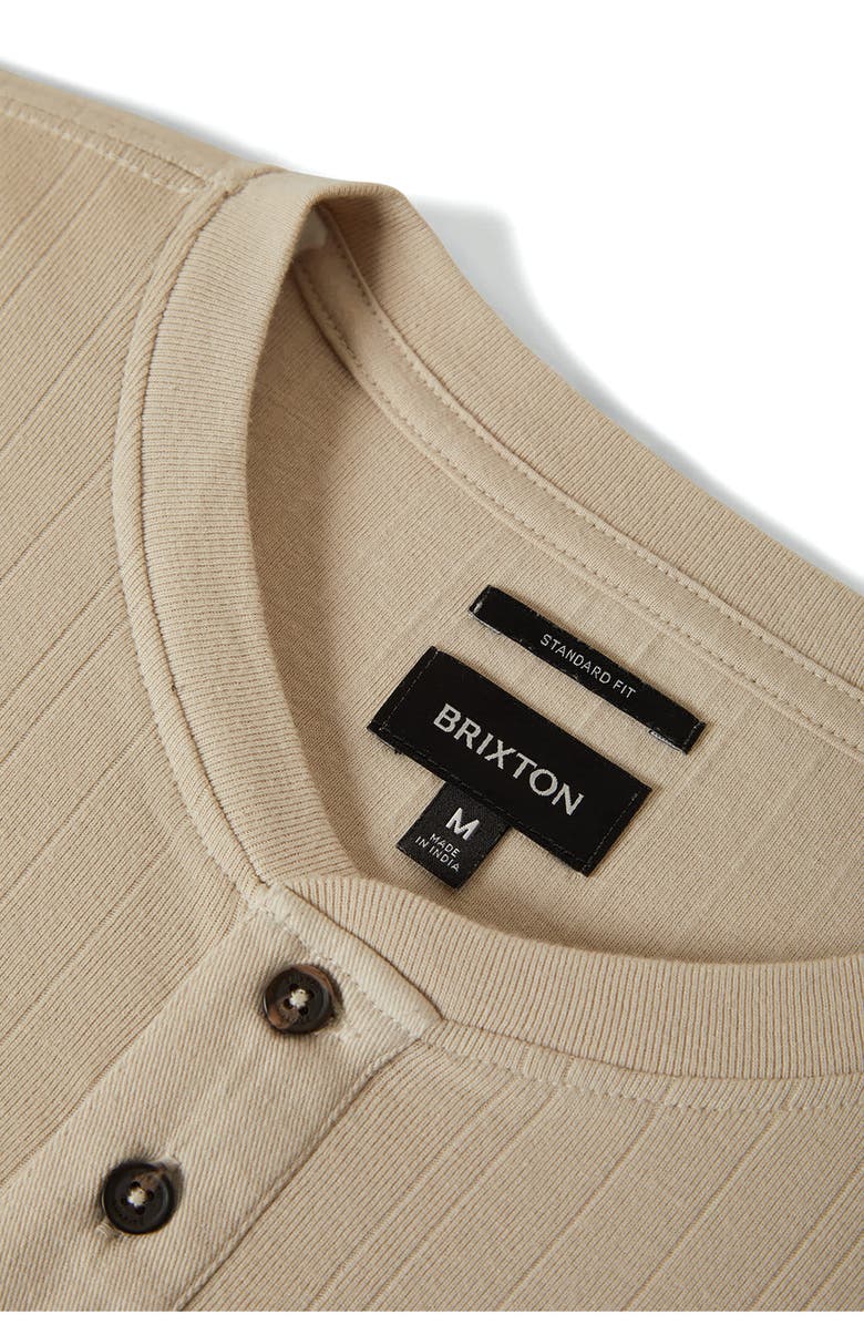 Brixton Standard Fit Long Sleeve Cotton Rib Henley, Alternate, color, Beige
