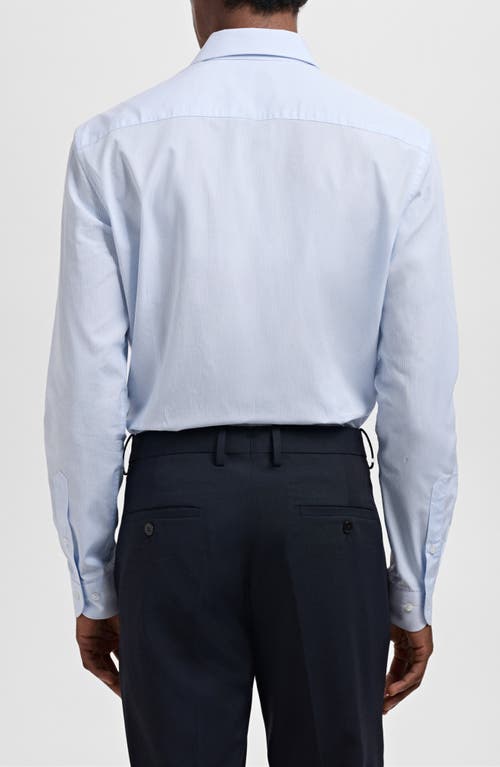 Mango Thousand Stripe Slim Fit Button Down Shirt In Blue