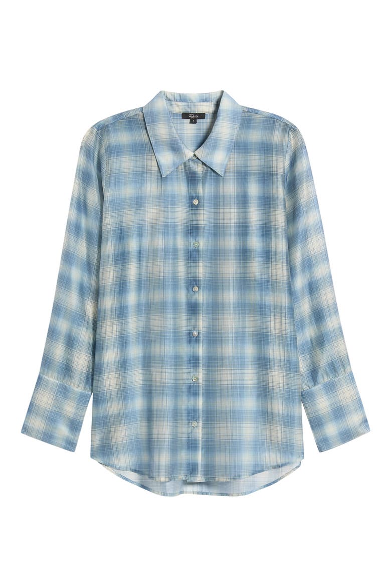Bishop Plaid Button Up Shirt, Alternate, color, SKY SHADOW