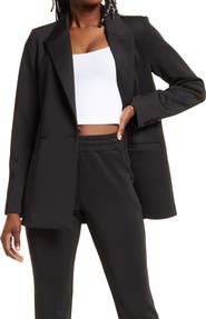 Good American Shiny Scuba Knit Blazer