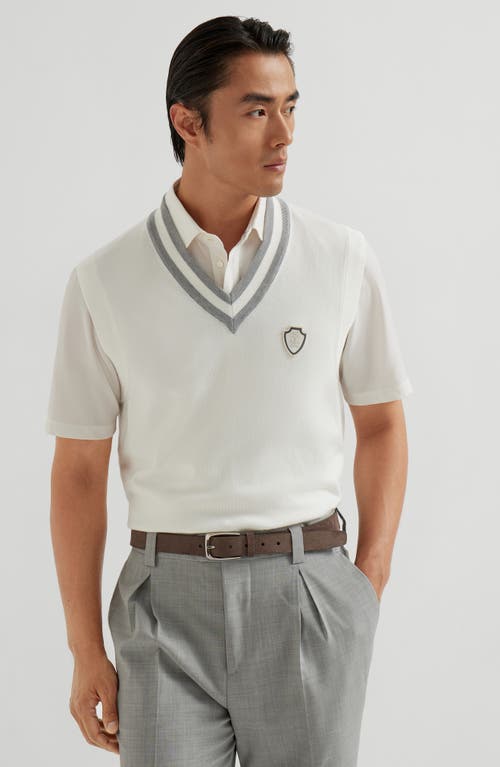 Brunello Cucinelli Cotton Sweater Vest In Yellow