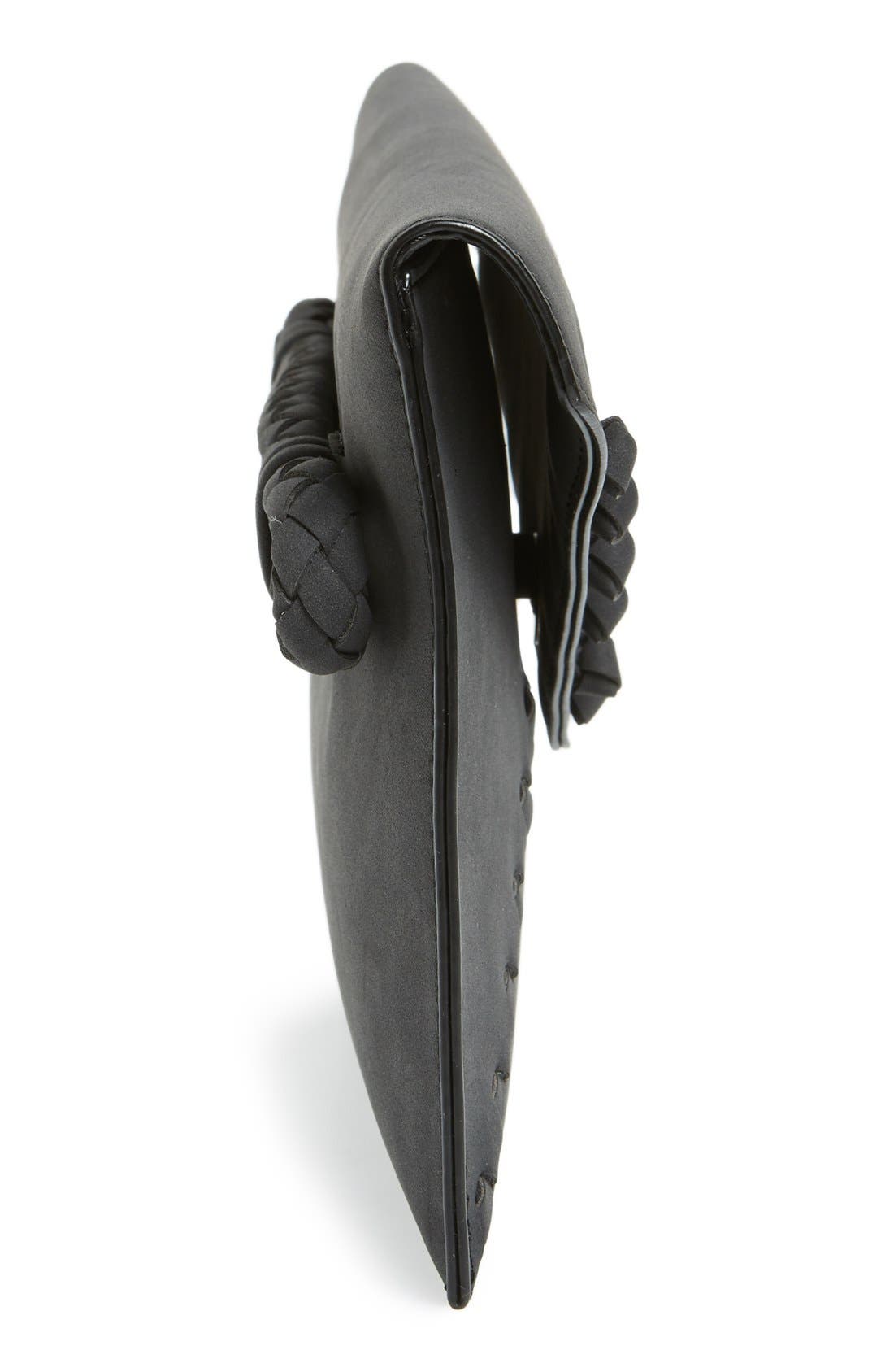 'Tina' Faux Leather Envelope Clutch, Alternate, color, BLACK