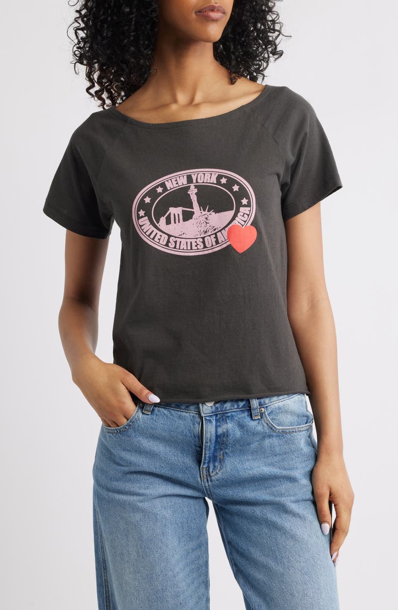 GOLDEN HOUR New York Cotton Graphic T-Shirt, Main, color, Pirate Black