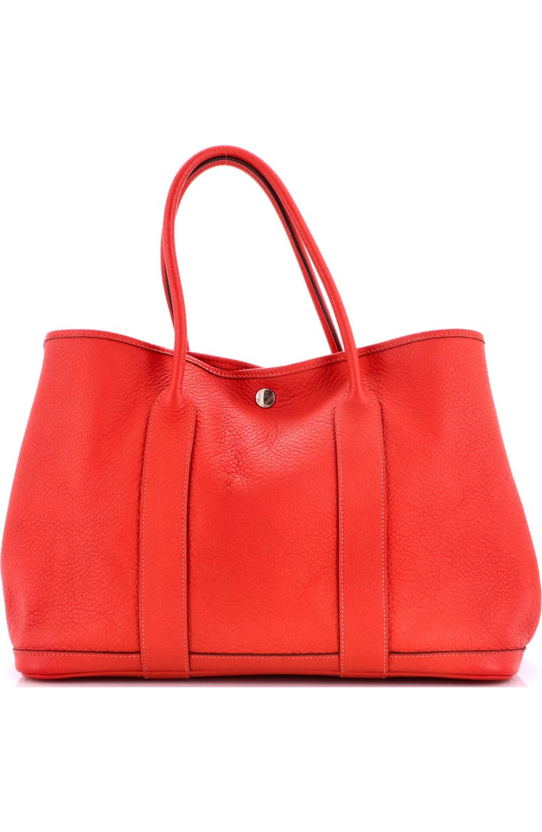 Pre-Owned Hermes Garden Party Tote Leather 36, Main, color, Geranium