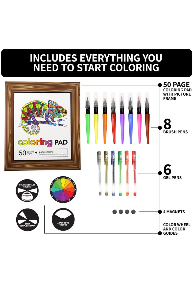 Spicebox Kits For Kids Creative Coloring, 50 Pages, Arts & Crafts, 14Pc, Kids, Alternate, color, Multicolored