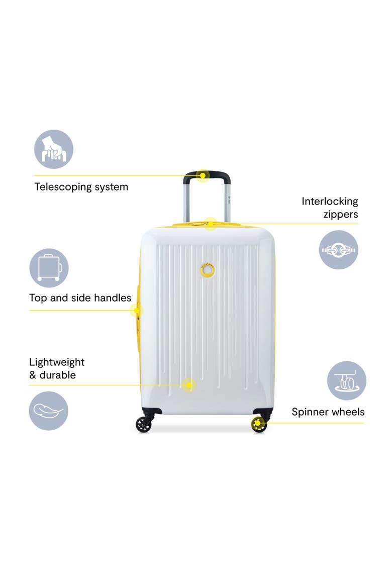 Christine Hardside Expandable (19"/25"/30") 3 Piece Spinner Luggage Set, Alternate, color, White/Yellow