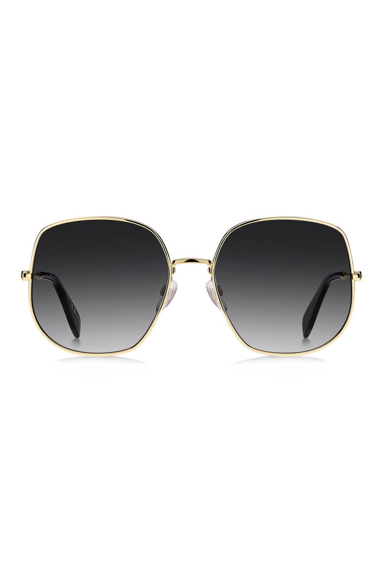 59mm Gradient Square Sunglasses, Main, color, GOLD BLACK/ DARK GREY