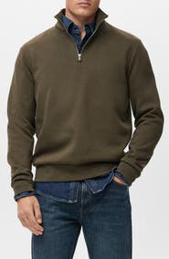 MANGO Quarter Zip Sweatshirt