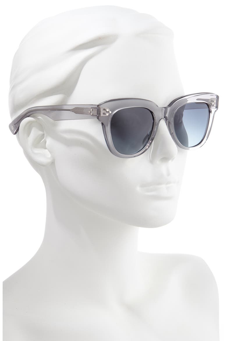Sophia 52mm Polarized Square Sunglasses, Alternate, color, SMOKE GREY/ DENIM