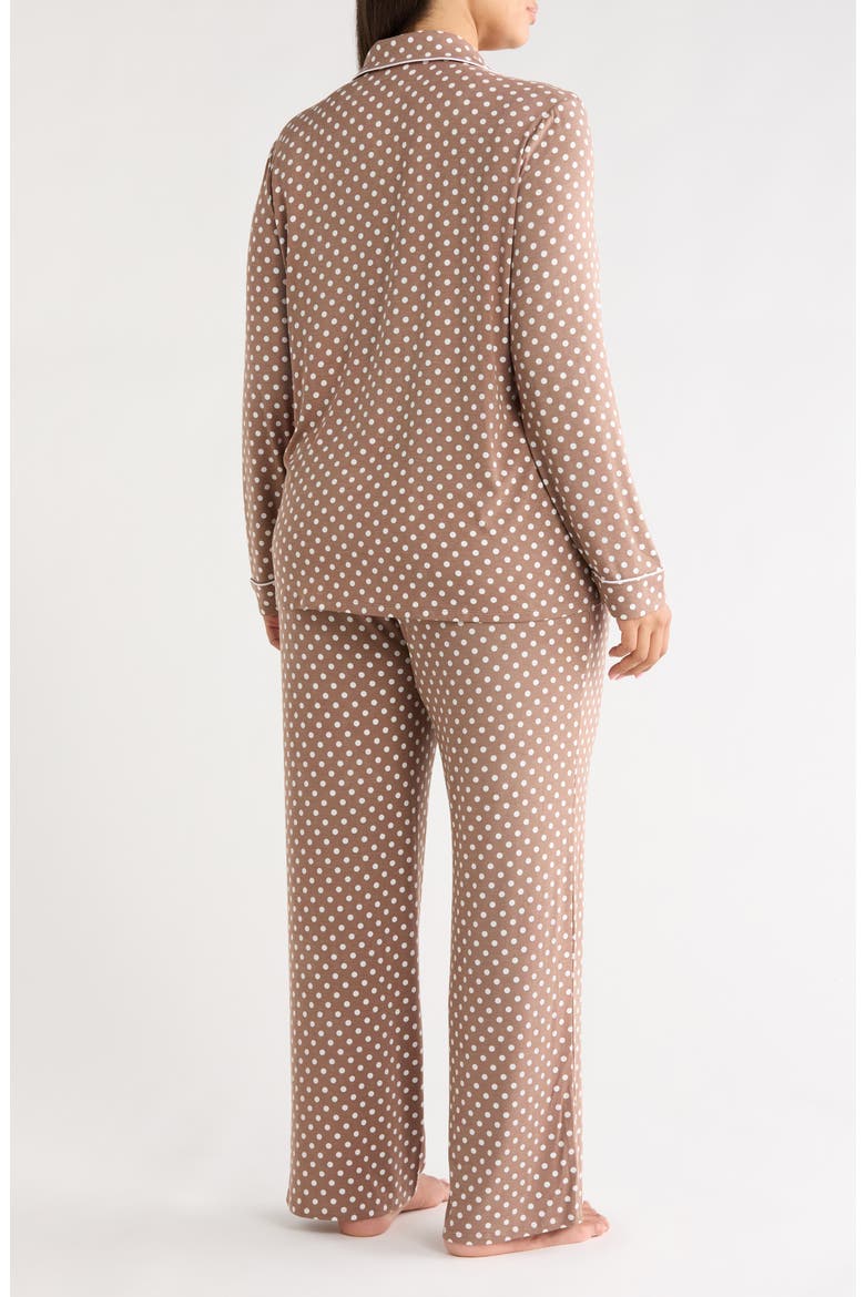 Moonlight Eco Knit Pajamas, Alternate, color, BROWN- IVORY EVEN DENSE DOT