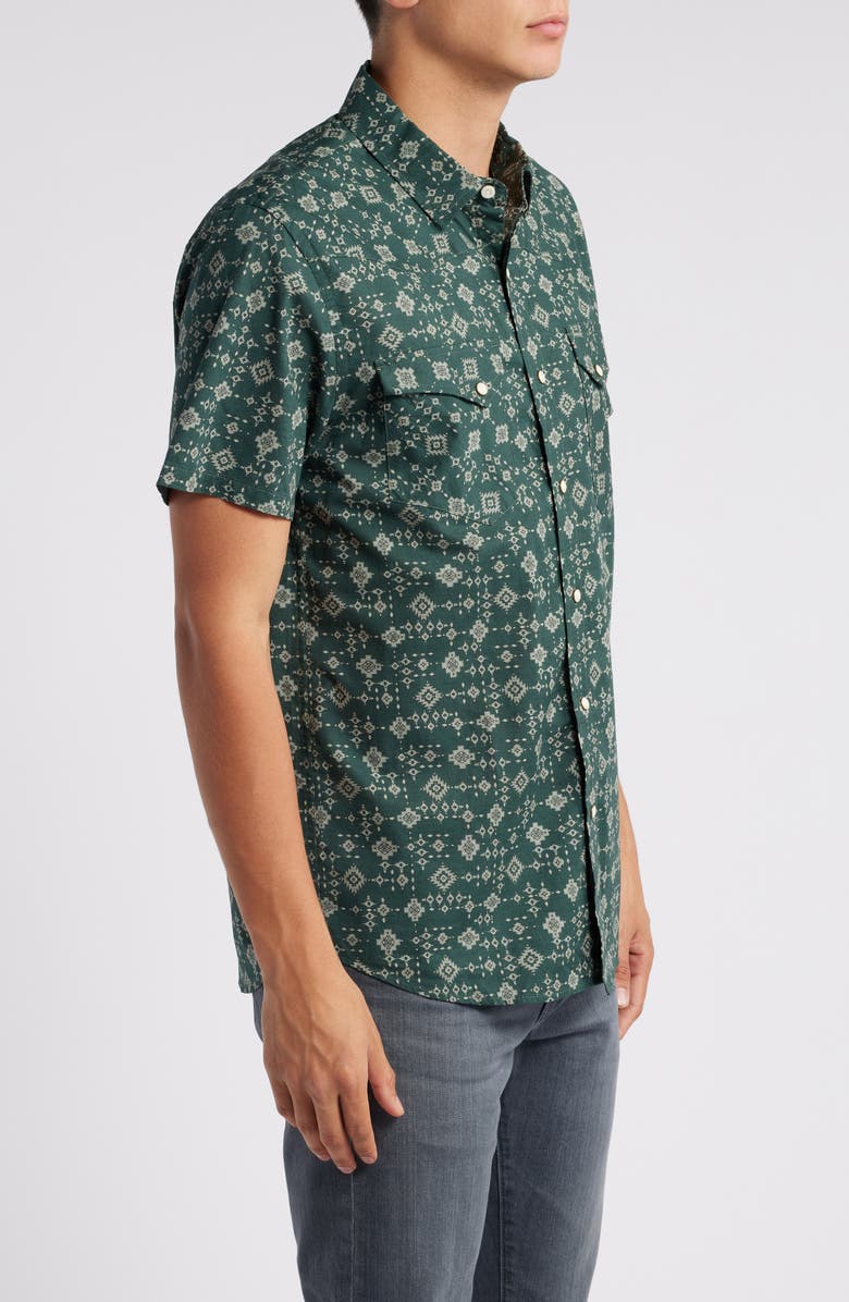 Pendleton Laramie Geo Print Short Sleeve Snap-Up Western Shirt, Alternate, color,