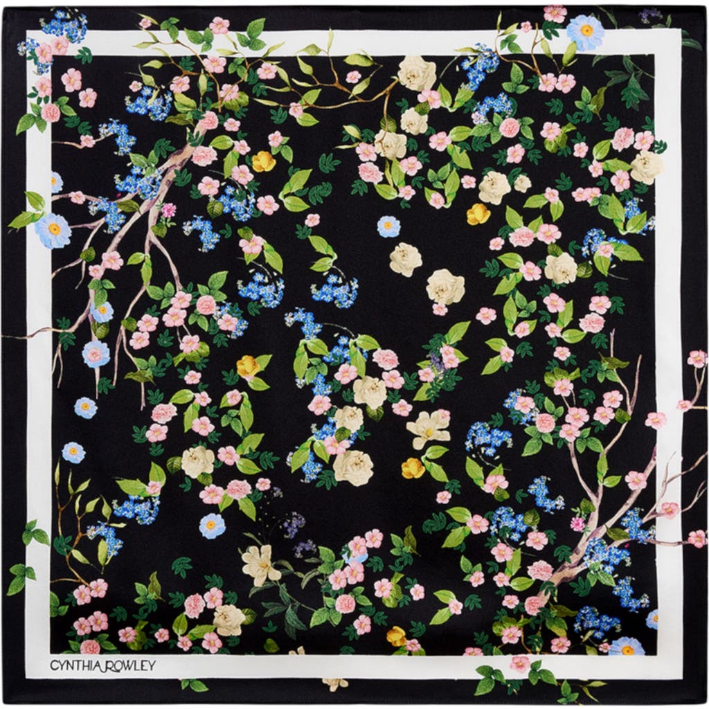 Cynthia Rowley Bloom Silk Scarf in Black Floral  product