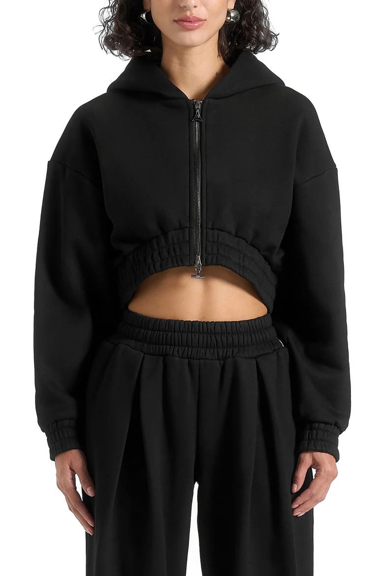 Josiane Relaxed Zip Through Hoodie, Main, color, Black