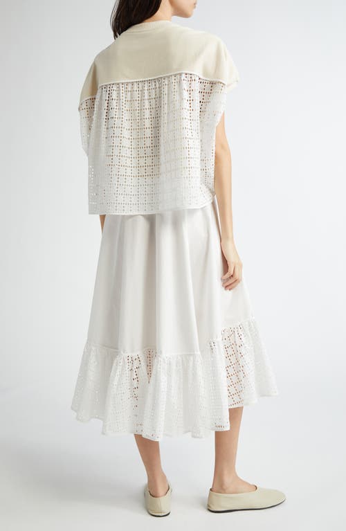 3.1 Phillip Lim Short Sleeve Mixed Media Dress In Ecru-white