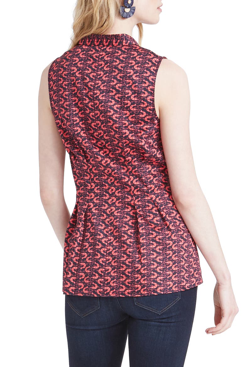 Cocktail Hour Tie Front Blouse, Alternate, color, RED MULTI