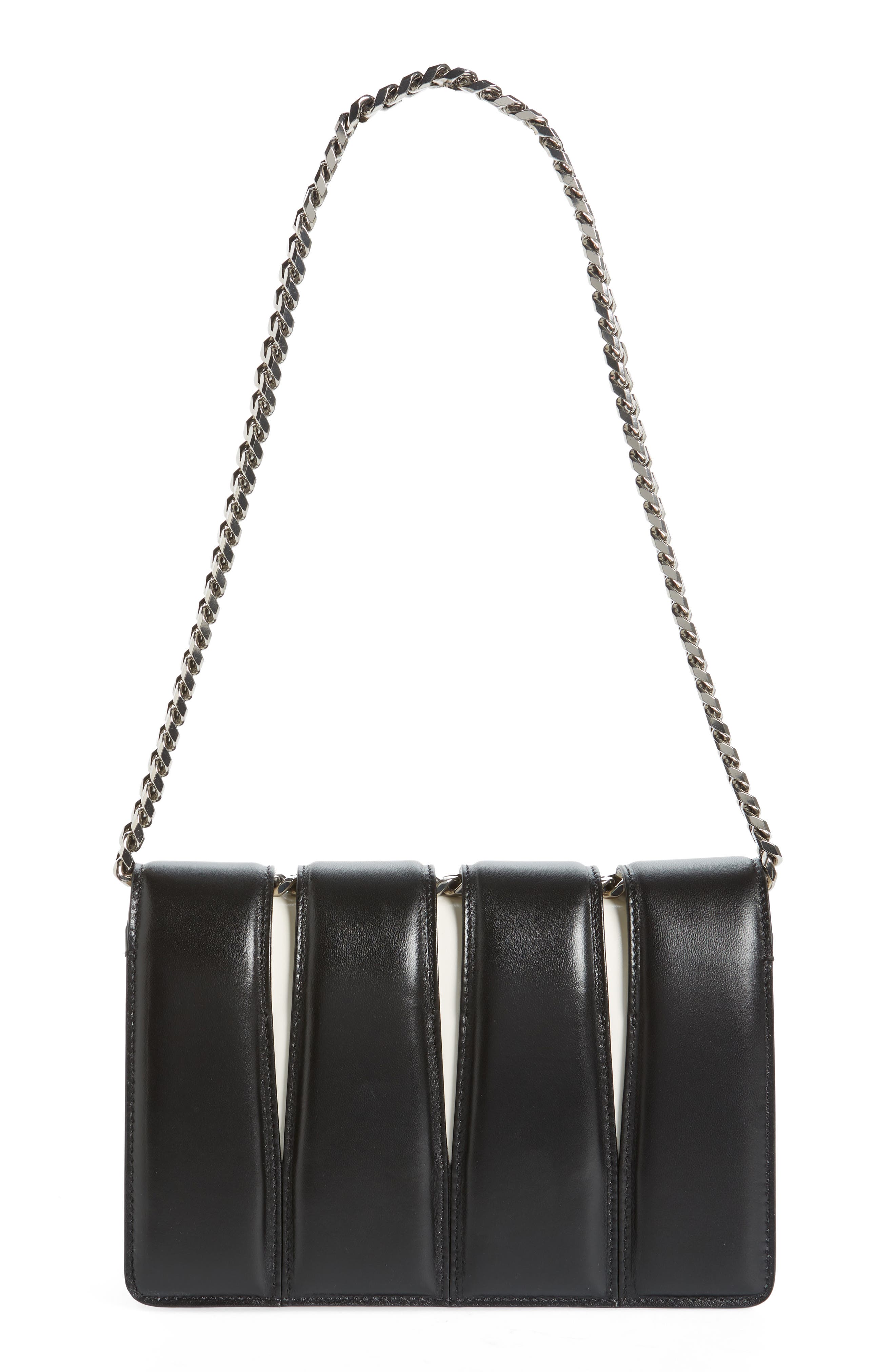 McQueen Slash Cutout Knuckle Colorblock Leather Clutch, Alternate, color, 