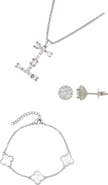 Adornia 3-Piece Mixed Cubic Zirconia Initial Jewelry Set