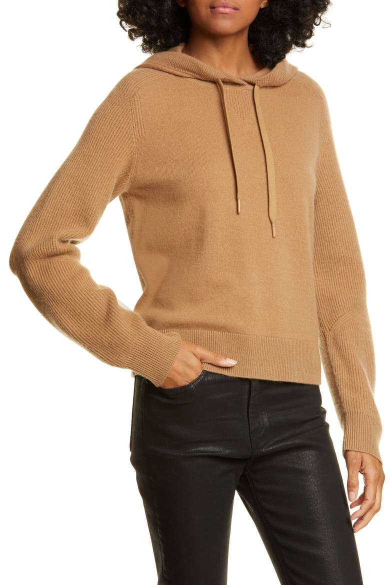Logan Cashmere Hoodie, Alternate, color, CAMEL