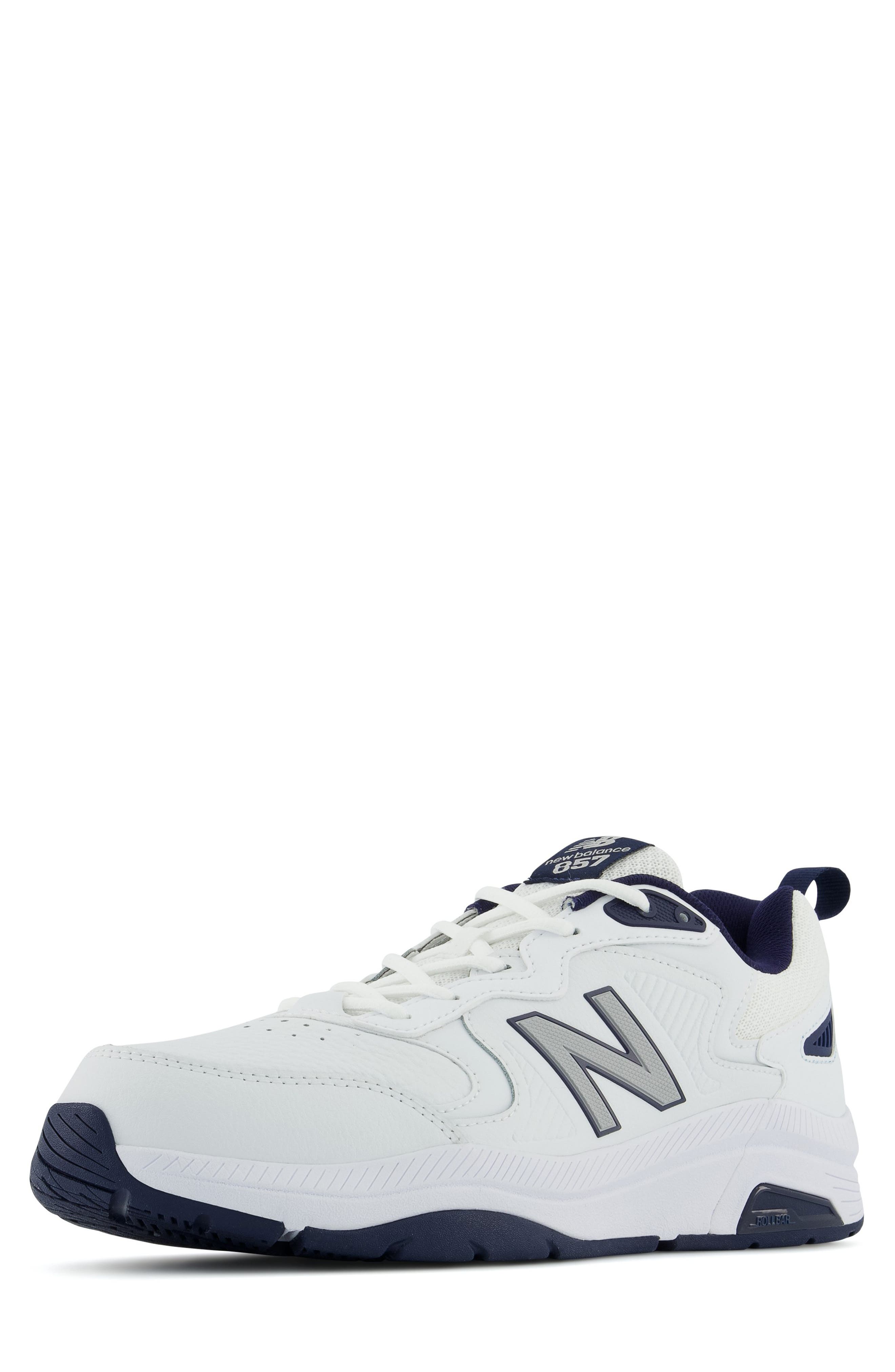 New Balance MX 857 v3 Training Shoe, Alternate, color, White/ Navy
