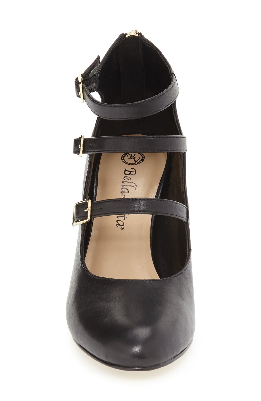 'Nettie' Block Heel Pump, Alternate, color, BLACK LEATHER