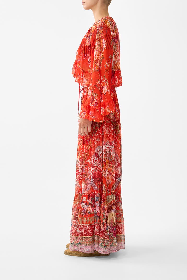 Tiered Skirt With Ruffle Detail, Alternate, color, Olé Olé