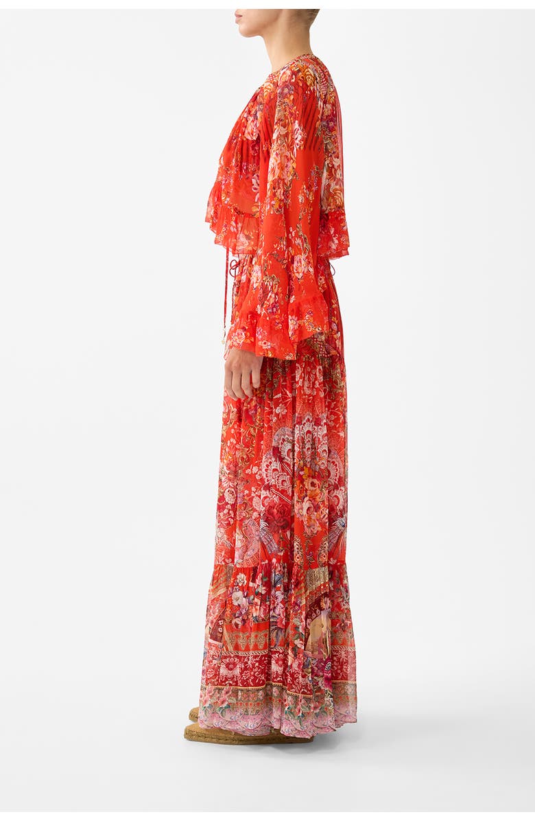 Camilla Tiered Skirt With Ruffle Detail, Alternate, color, Olé Olé