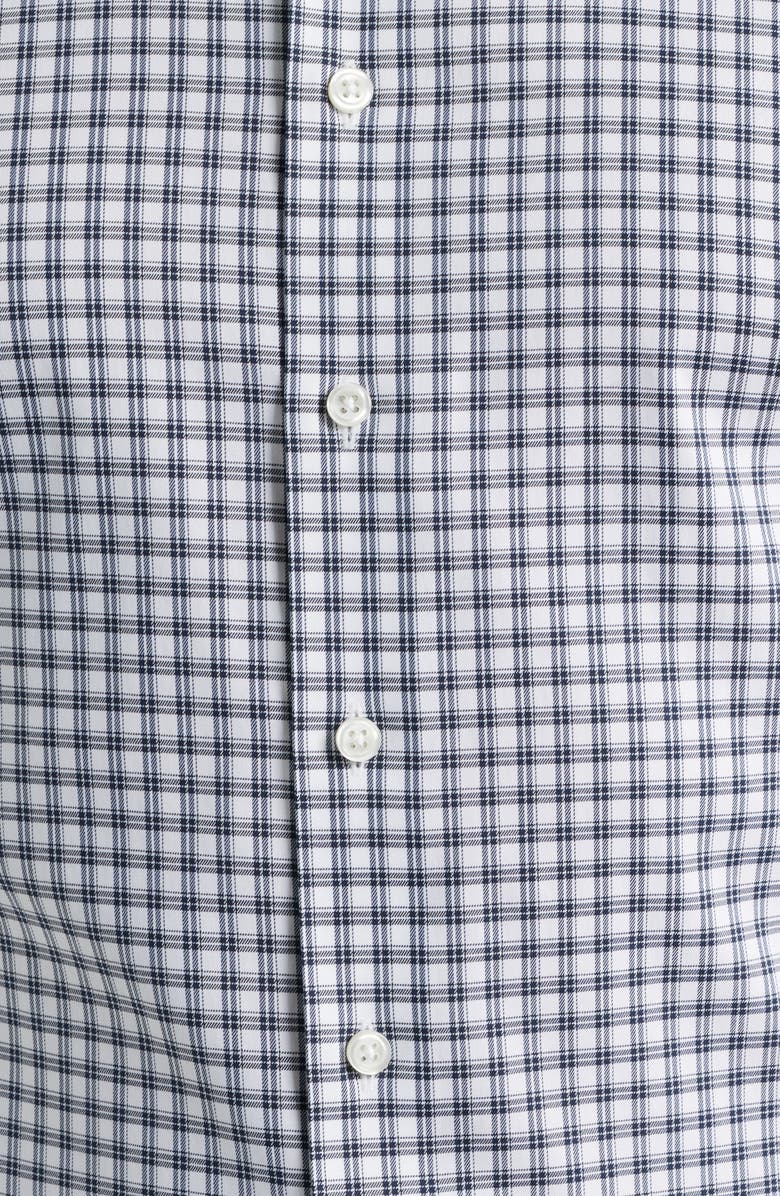 Nordstrom Trim Fit Check Premium Performance Twill Dress Shirt, Alternate, color, Navy Alamos Plaid