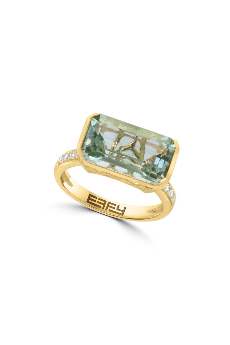 Green Quartz & Diamond Ring, Main, color, GREEN