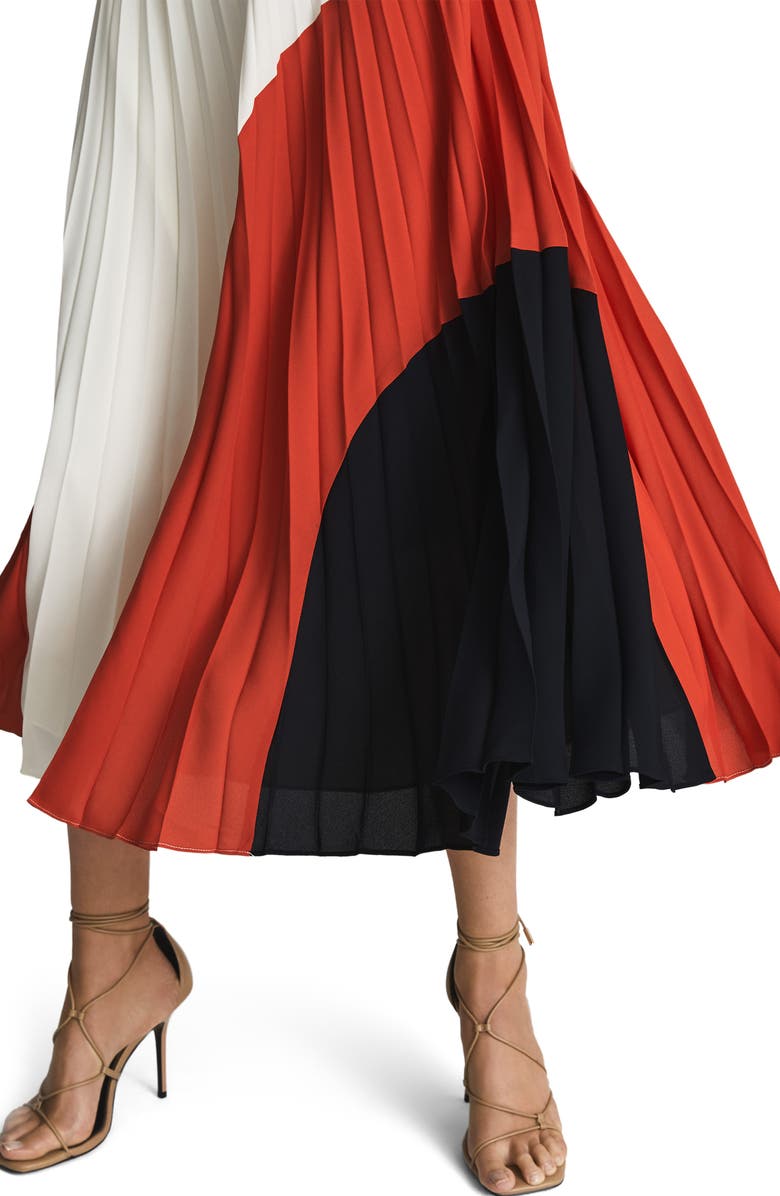 Reiss Murphy Colorblock Pleated Skirt, Alternate, color, 