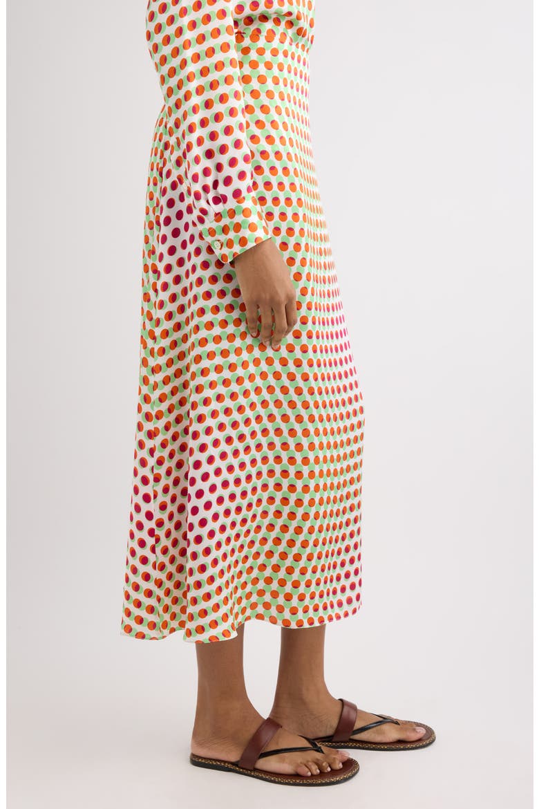 Susya Bis Optical Layered Polka Dot Silk Midi Skirt, Alternate, color, ECRU