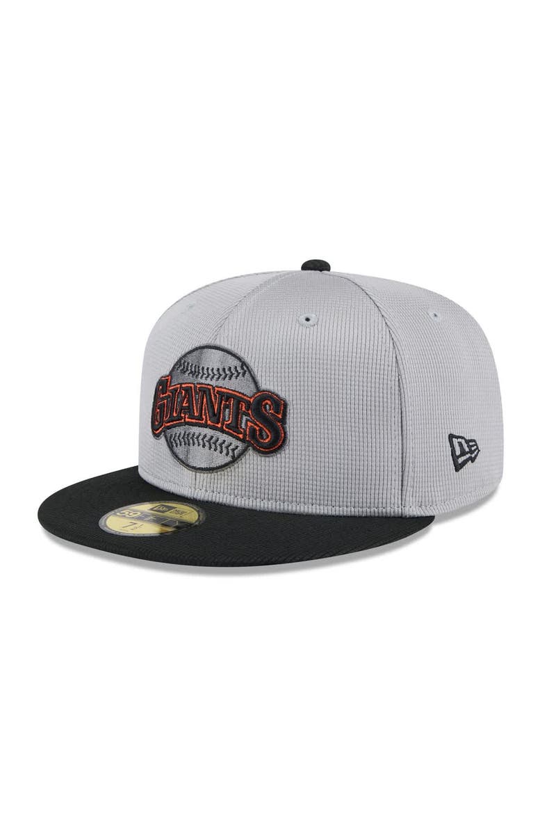 New Era Men's New Era  Gray/Black San Francisco Giants 2025 Batting Practice 59FIFTY Fitted Hat, Main, color, 