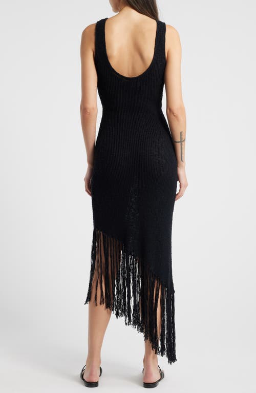 Rails Rylee Sleeveless Fringed Midi Dress In Black