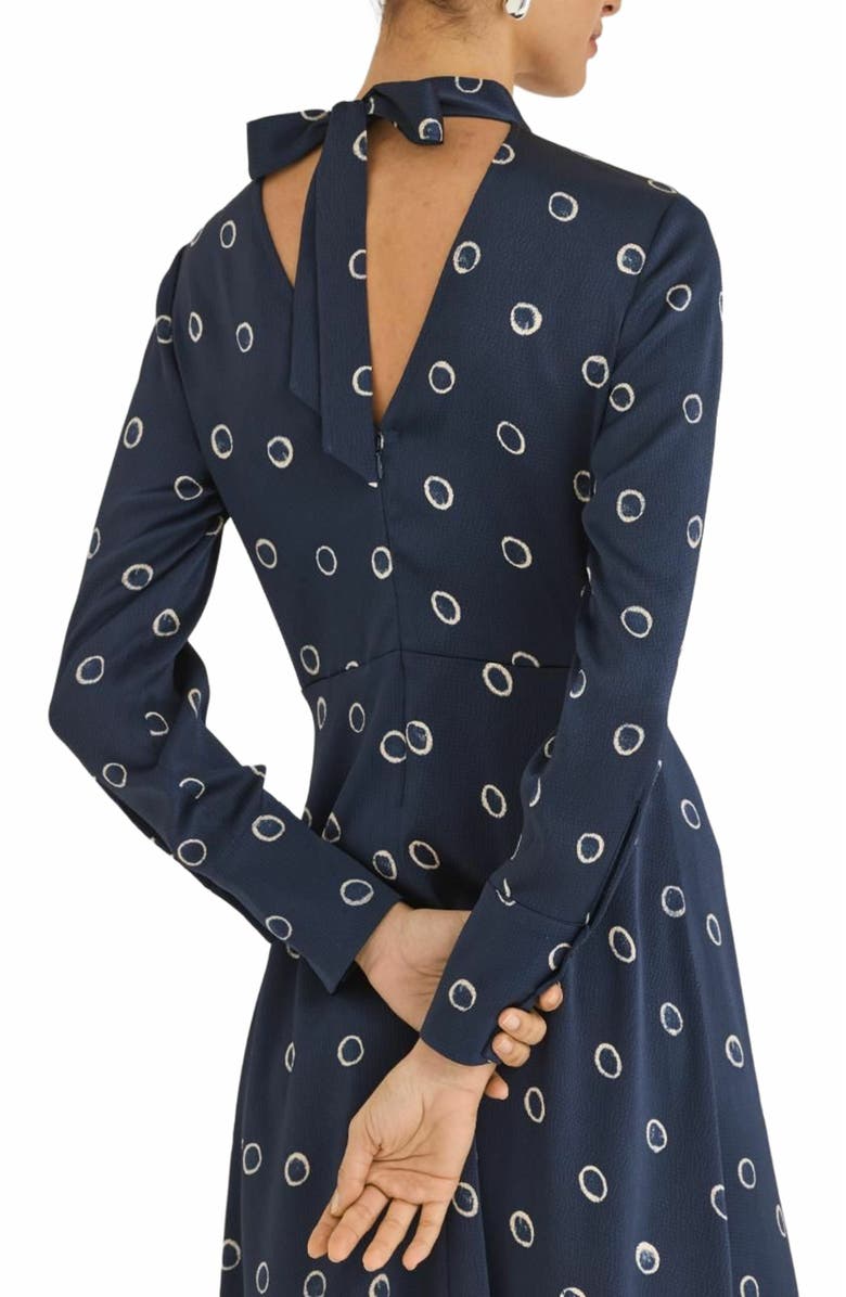 Rebecca Taylor Hazy Dot Dress, Alternate, color, Navy Combo