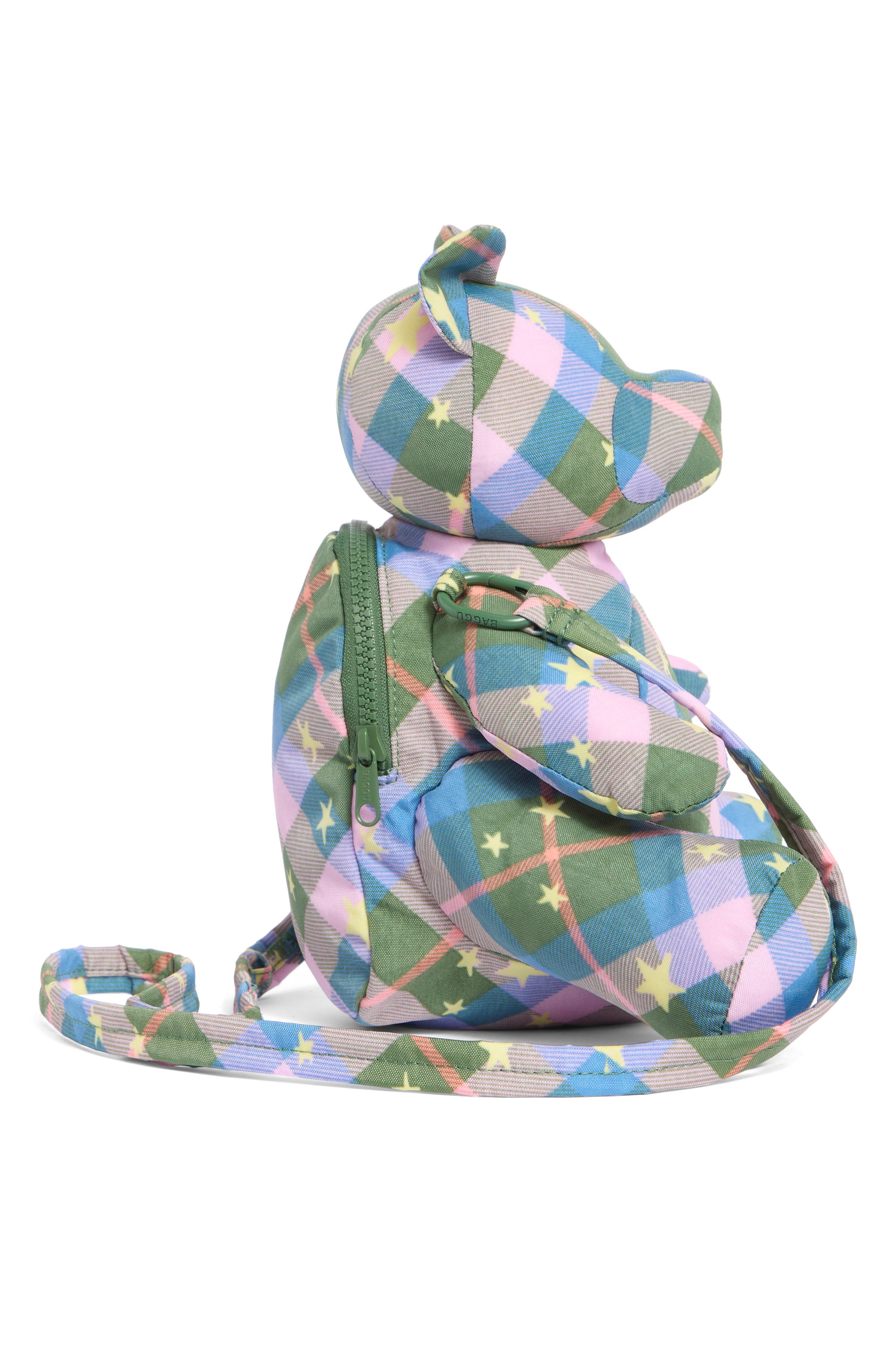 Bear Bag, Alternate, color, GREEN STAR PLAID