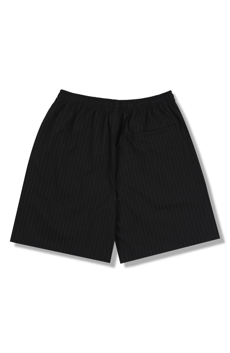 PLEASURES Fortunate Textured Stripe Active Shorts, Alternate, color, Black