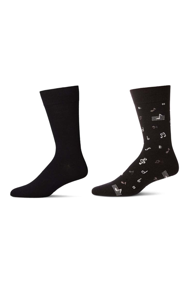 Assorted 2-Pack Crew Socks, Main, color, BLACK-BLACK
