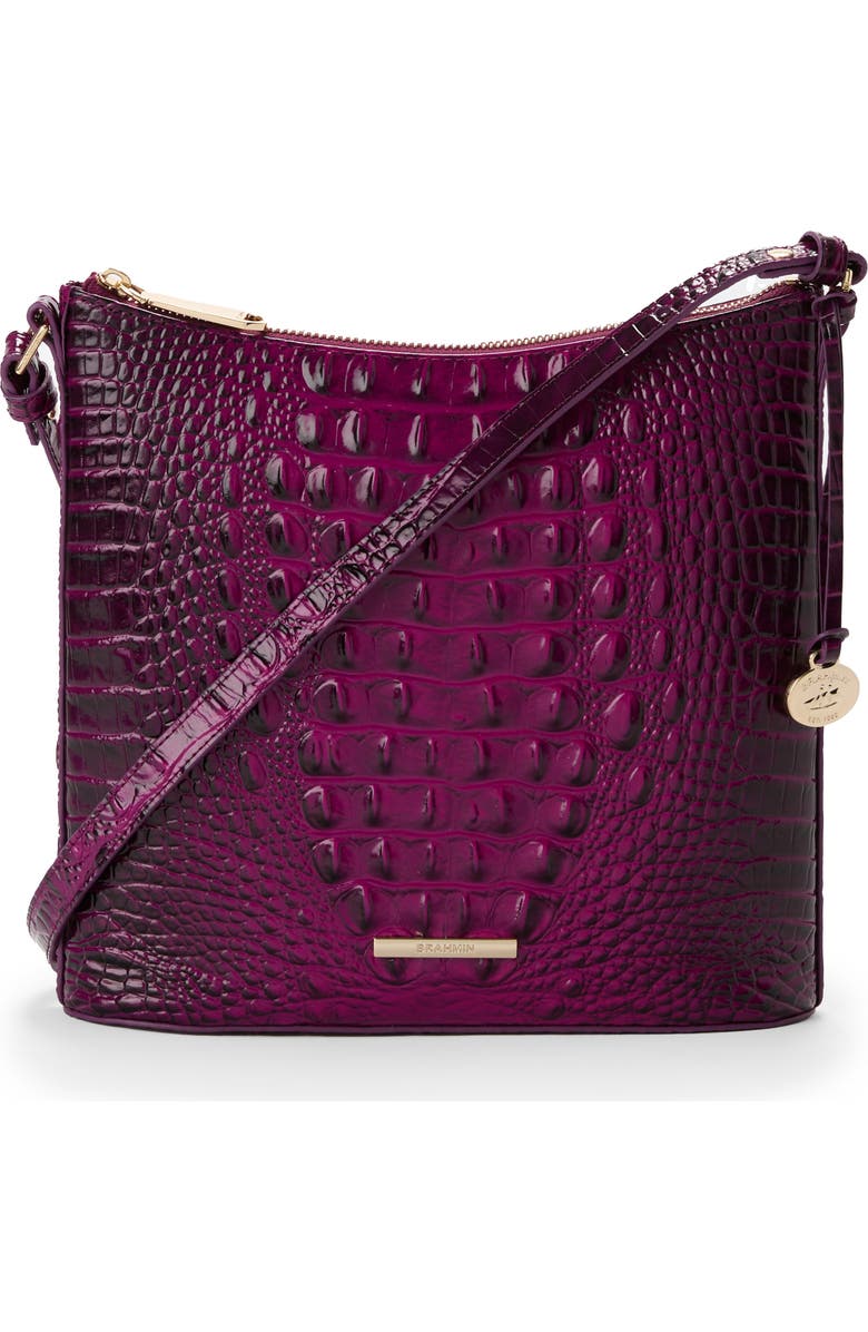 Brahmin Katie Croc Embossed Leather Crossbody Bag, Main, color,