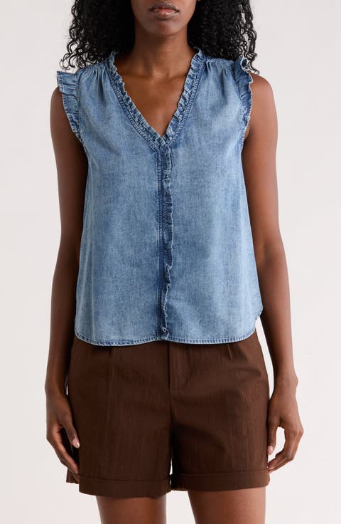 Ruffle Button-Up Top