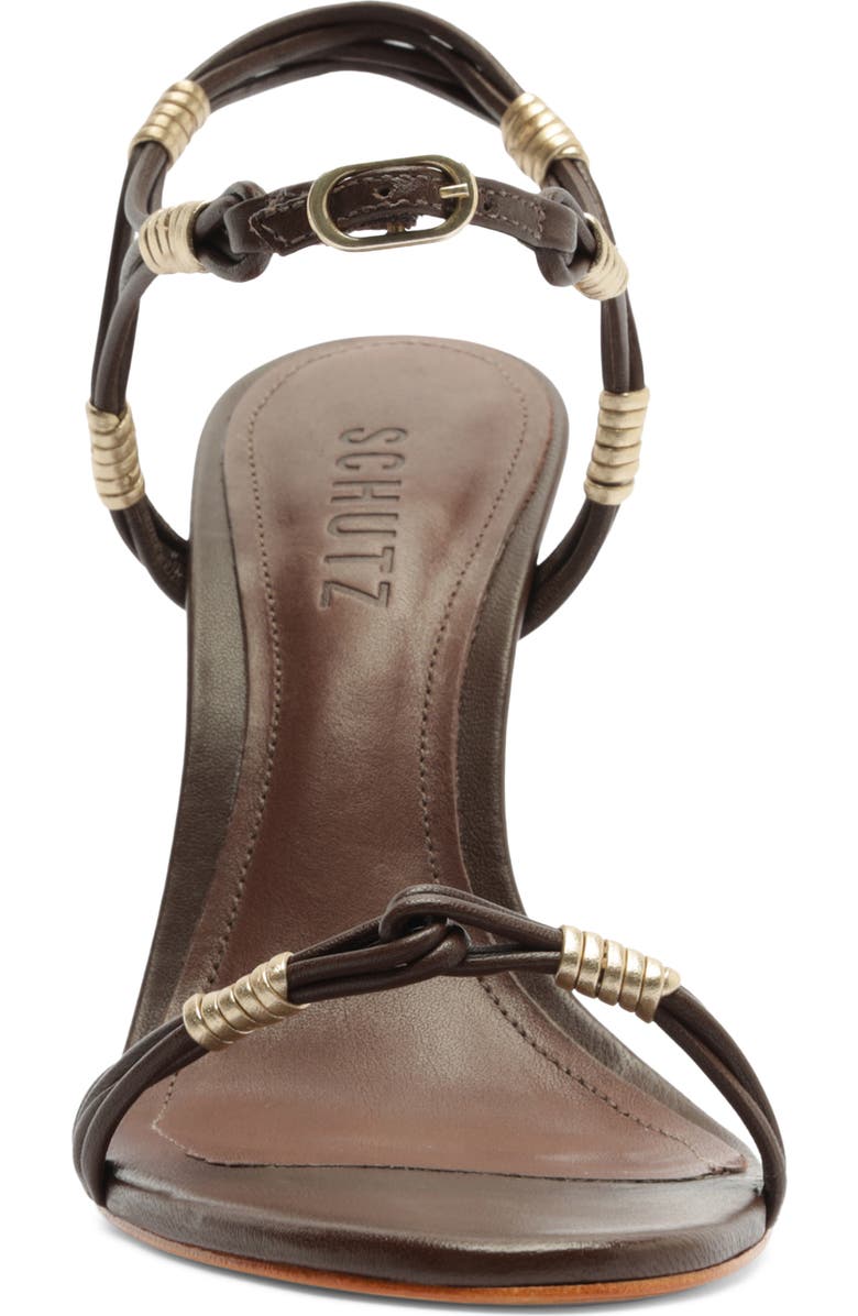 Schutz Nara Ankle Strap Stiletto Sandal, Alternate, color, Root Brown