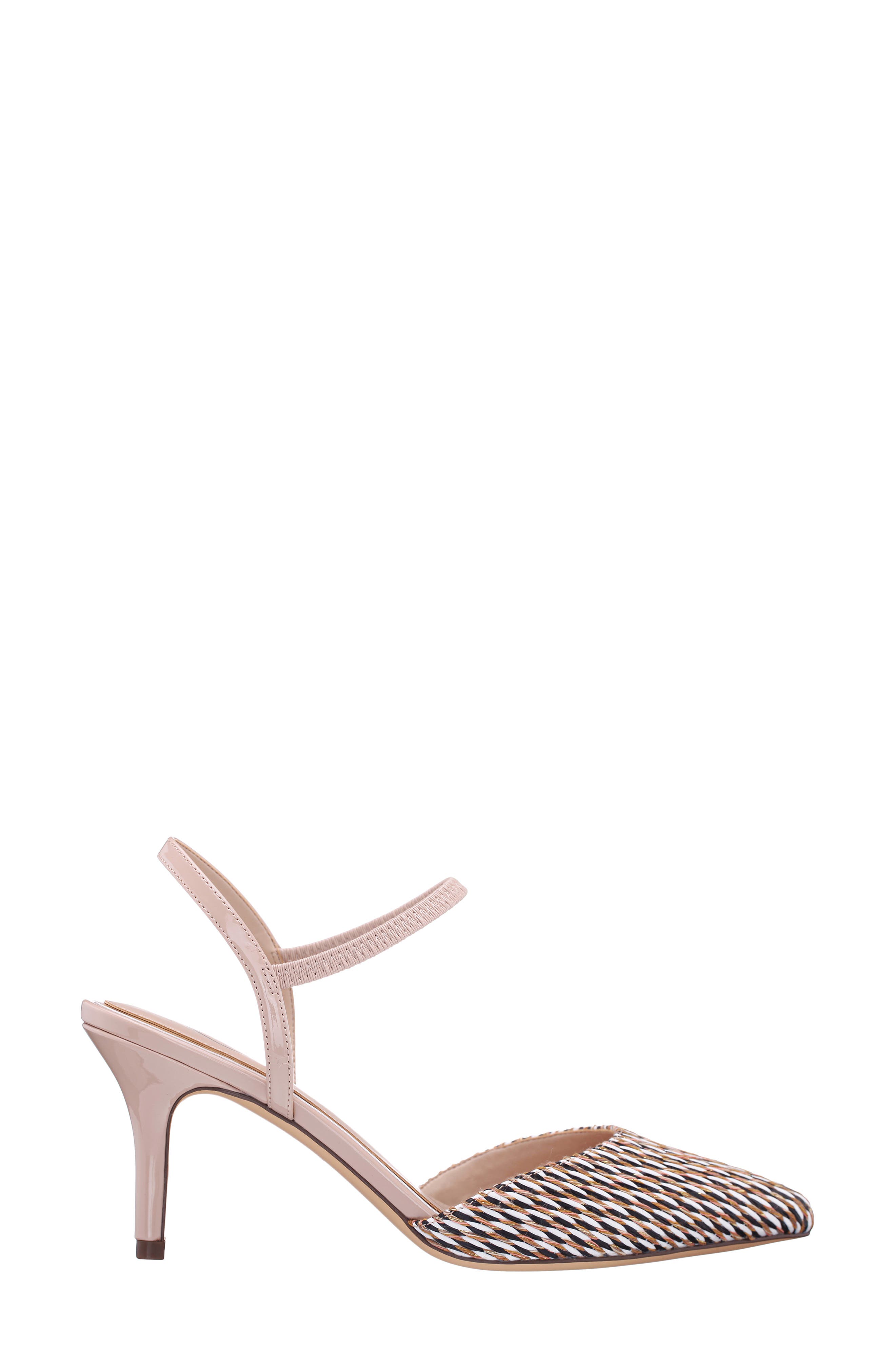 Nina Teena Pointed Toe Ankle Strap Pump, Alternate, color, Beige