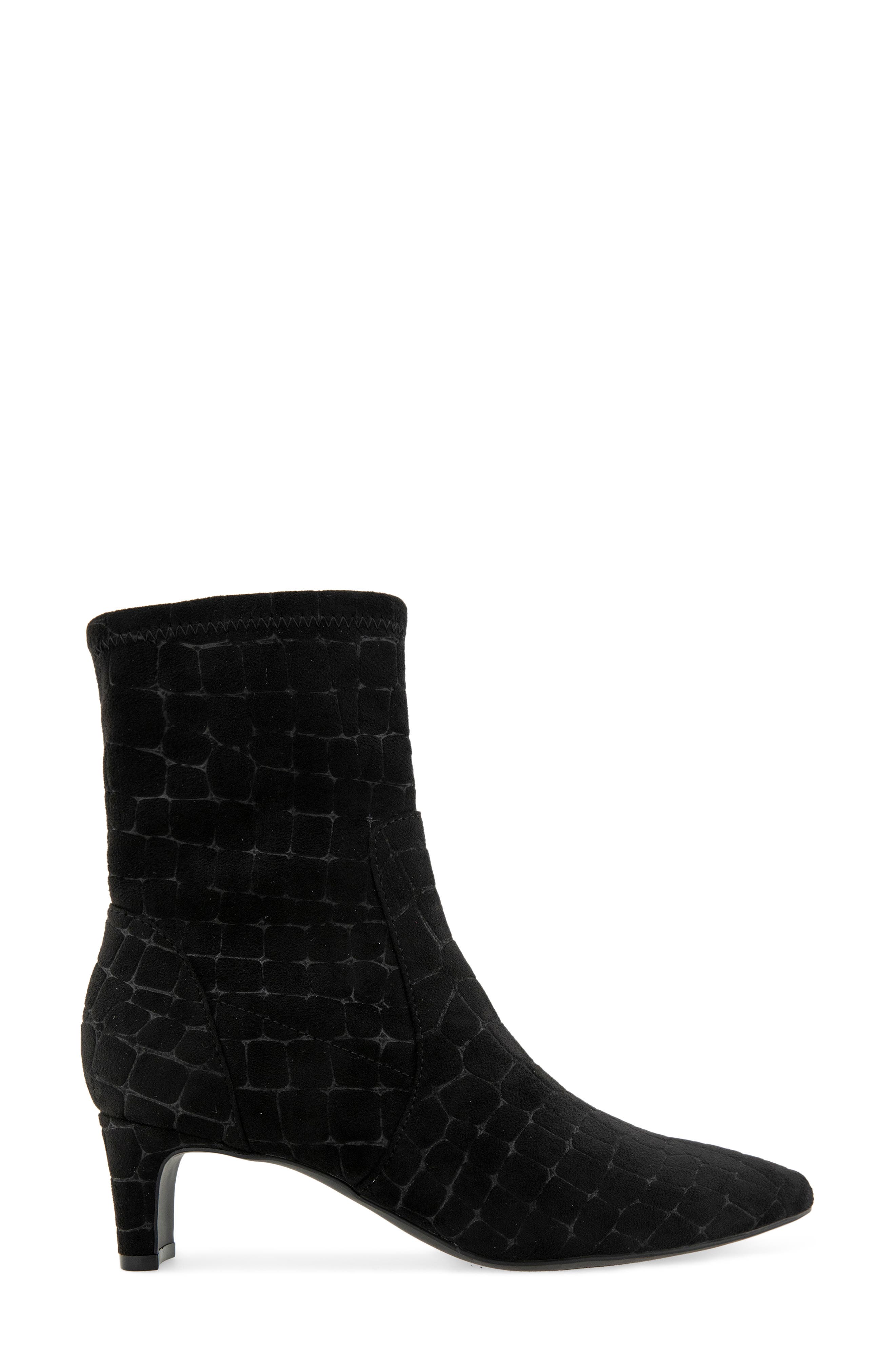 Bindi Croc Embossed Bootie, Alternate, color, BLACK CROC MICRO