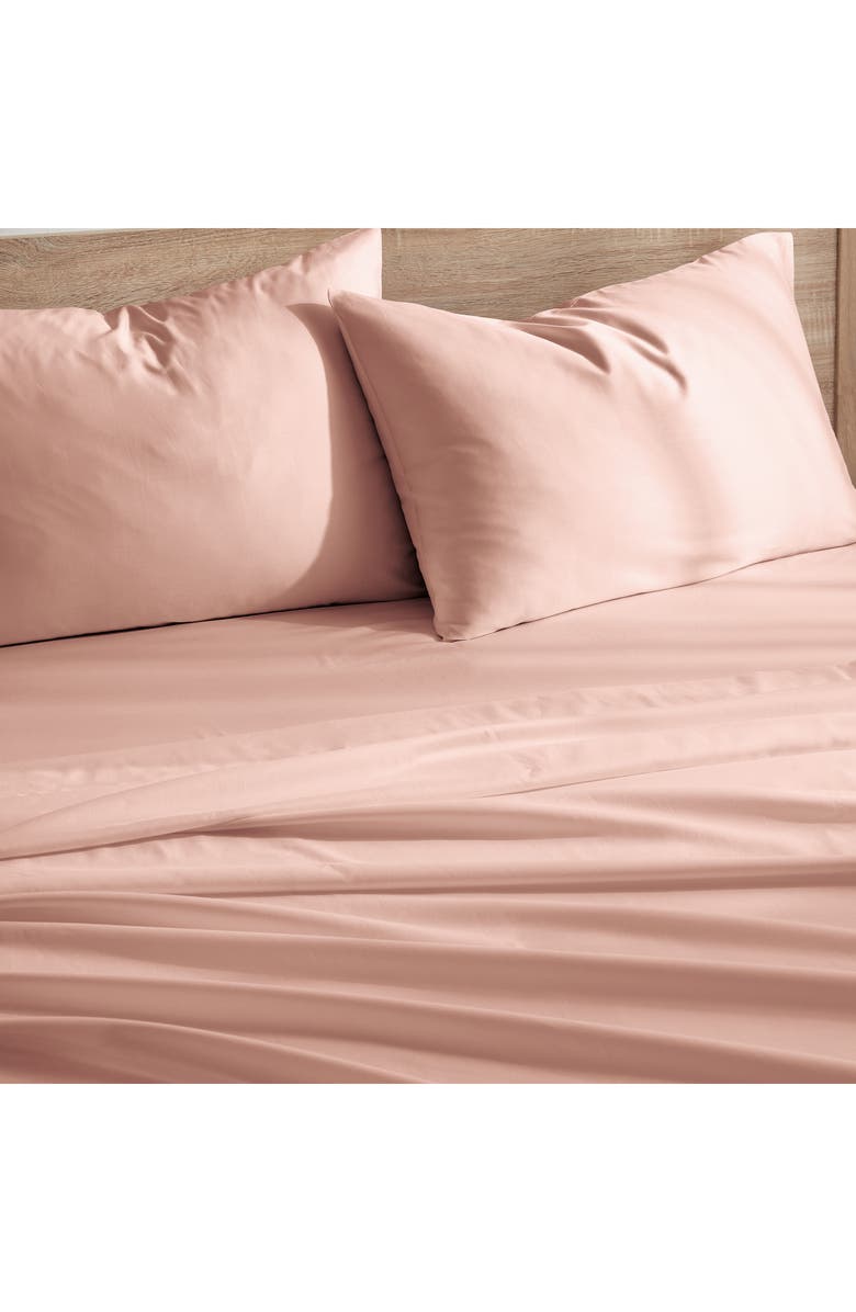 DKNY Solid 300 Thread Count Sateen Duvet Cover & Shams Set, Alternate, color, Rose Smoke