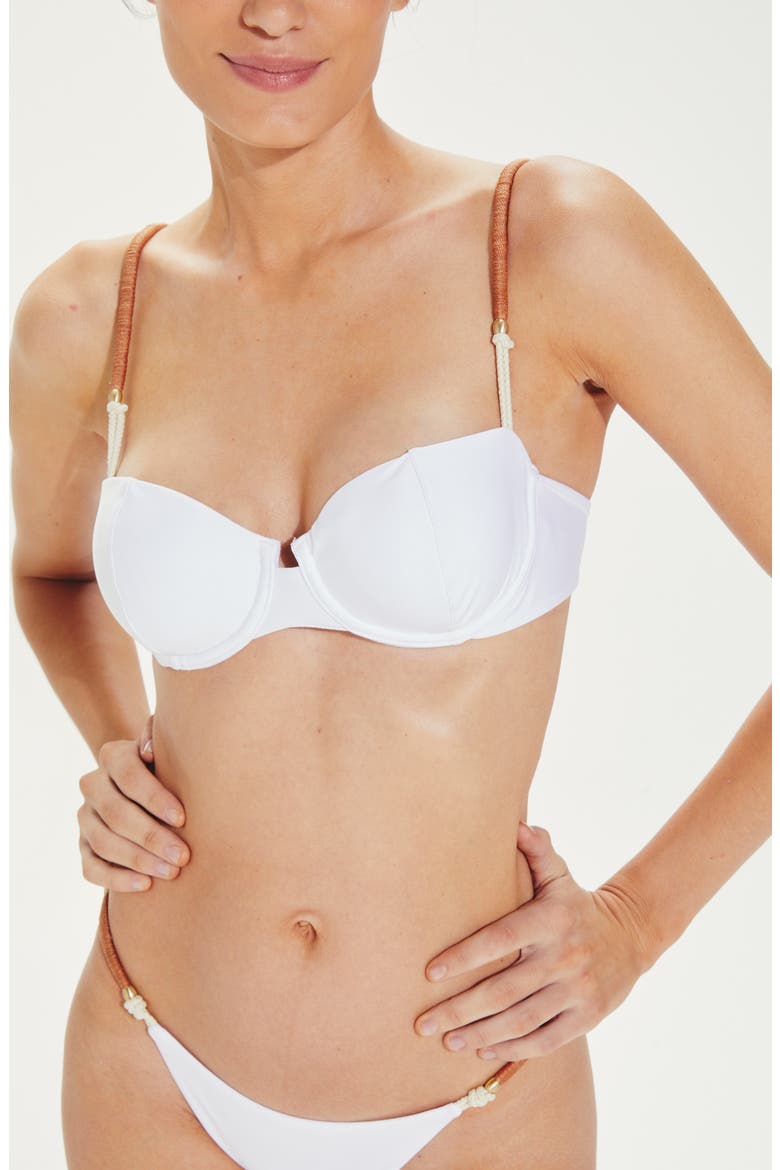 Elis Solid Bikini Top, Alternate, color, WHITE