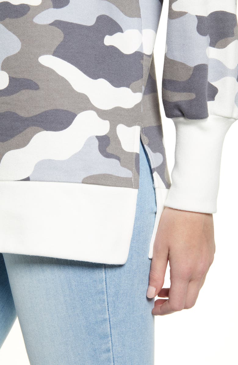 Caslon<sup>®</sup> Side Slit Cotton Sweatshirt, Alternate, color, 