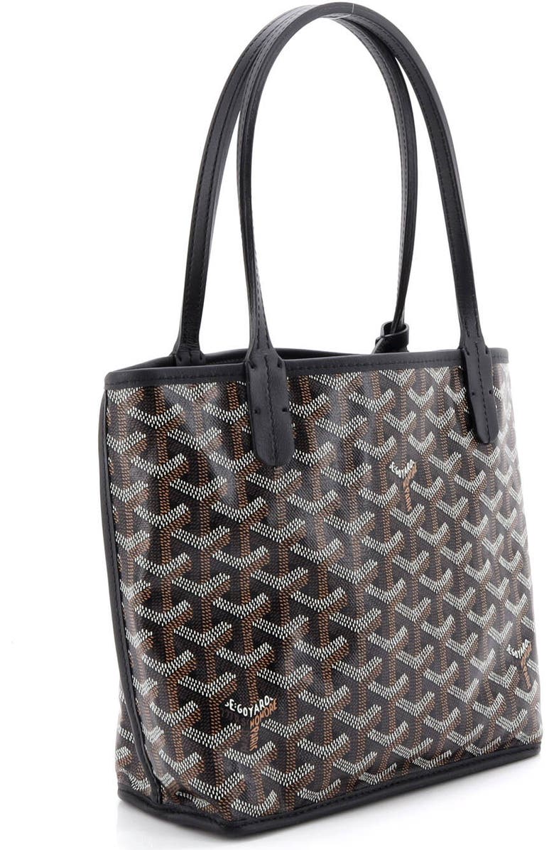 Pre-Owned Goyard Anjou Reversible Tote Coated Canvas Mini, Alternate, color, Black